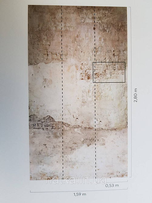 Шпалери вінілові Grandeco One roll one motif 1.59x2.8 панно мурал 3д лофт стіна під цеглу коричневий бежевий Київ - фото 4