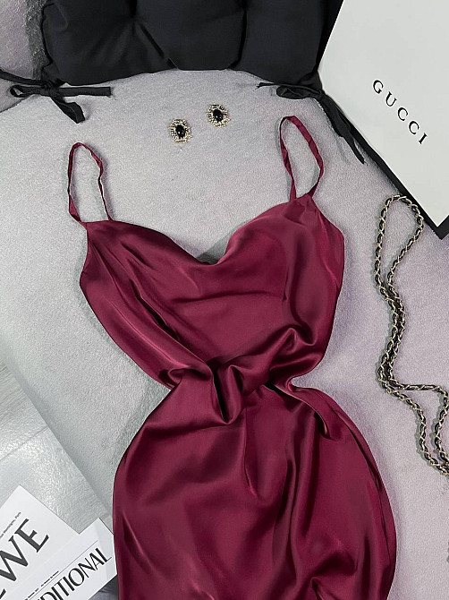 Женское романтическое элегантное платье шелк Бордо, 44/46 Одесса - изображение 3