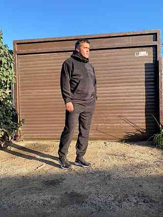 Мужской теплый костюм двойка: кофта и штаны двусторонний флис Полар Черный, 52/54 Одесса