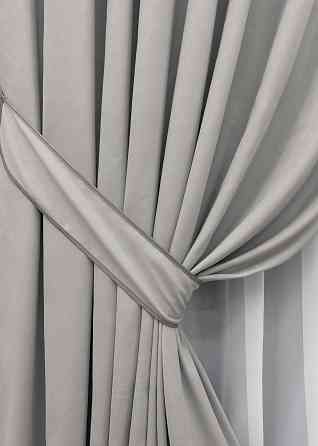 Шторна тканина мікровелюр Petek колір світло-сірий 1832ш Київ