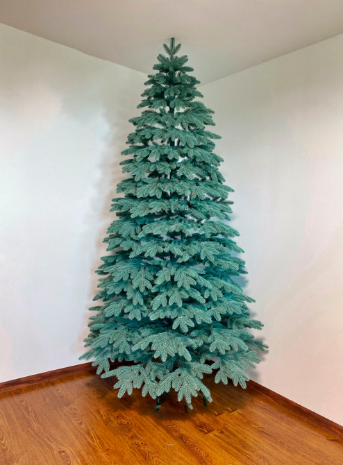 Штучна пухнаста ялинка Преміум (висота 2.20 м) лита (Блакитна) Київ - фото 2