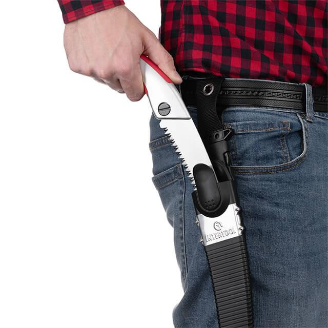 Ножовка садовая изогнутая, 330 мм, с металлической ручкой, пластиковый чехол INTERTOOL HT-3146 Киев - изображение 7