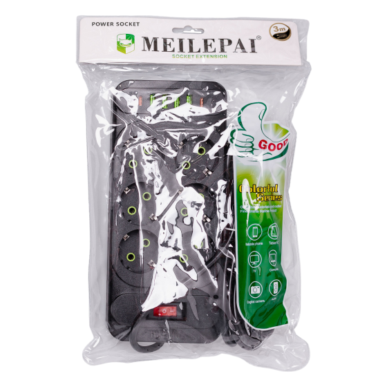 Мережевий фільтр подовжувач 3 м на 6 розеток 4 USB 2 Type-C та кнопкою вимкнення HP-5-15 Коломия