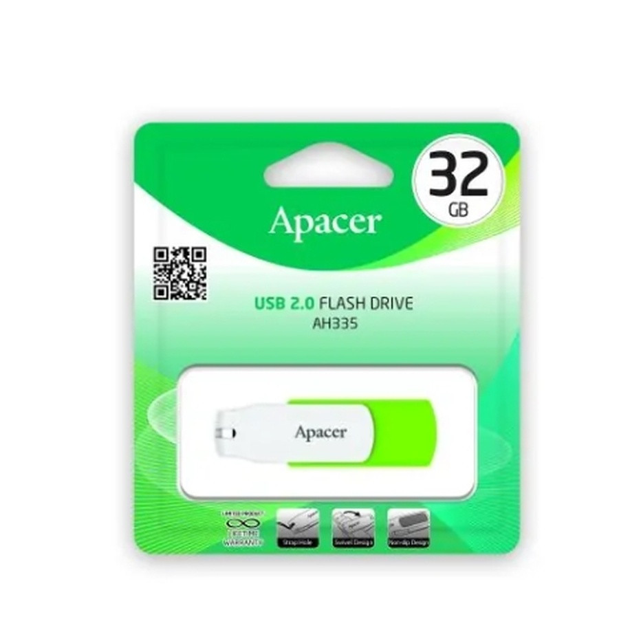 Флешка Apacer USB накопичувач 2.0 AH335 32Gb green AP32GAH335G-1 Одеса - фото 2