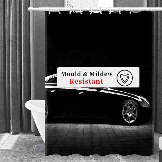 Шторка для ванны из полиэстера водонепроницаемая Bathlux 180x180 см с кольцами, занавеска для ванной комнаты Каменец-Подольский