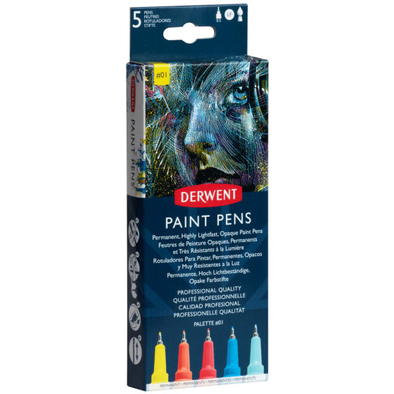 Набор цветных ручек PAINT PEN PALETTE No1 5шт Derwent Киев