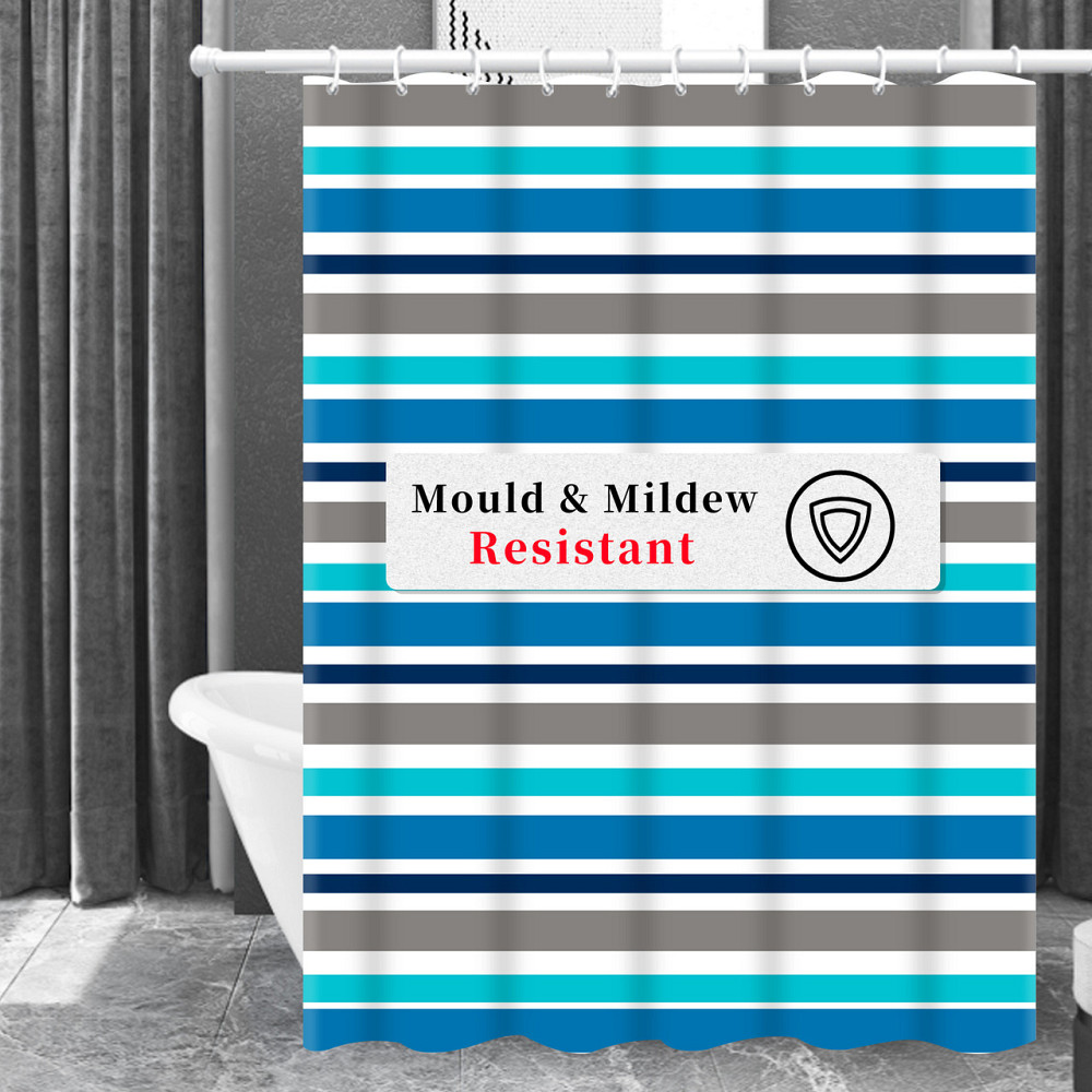 Шторка для ванны из полиэстера водонепроницаемая Bathlux 180x180 см с кольцами, занавеска для ванной комнаты Каменец-Подольский - изображение 4