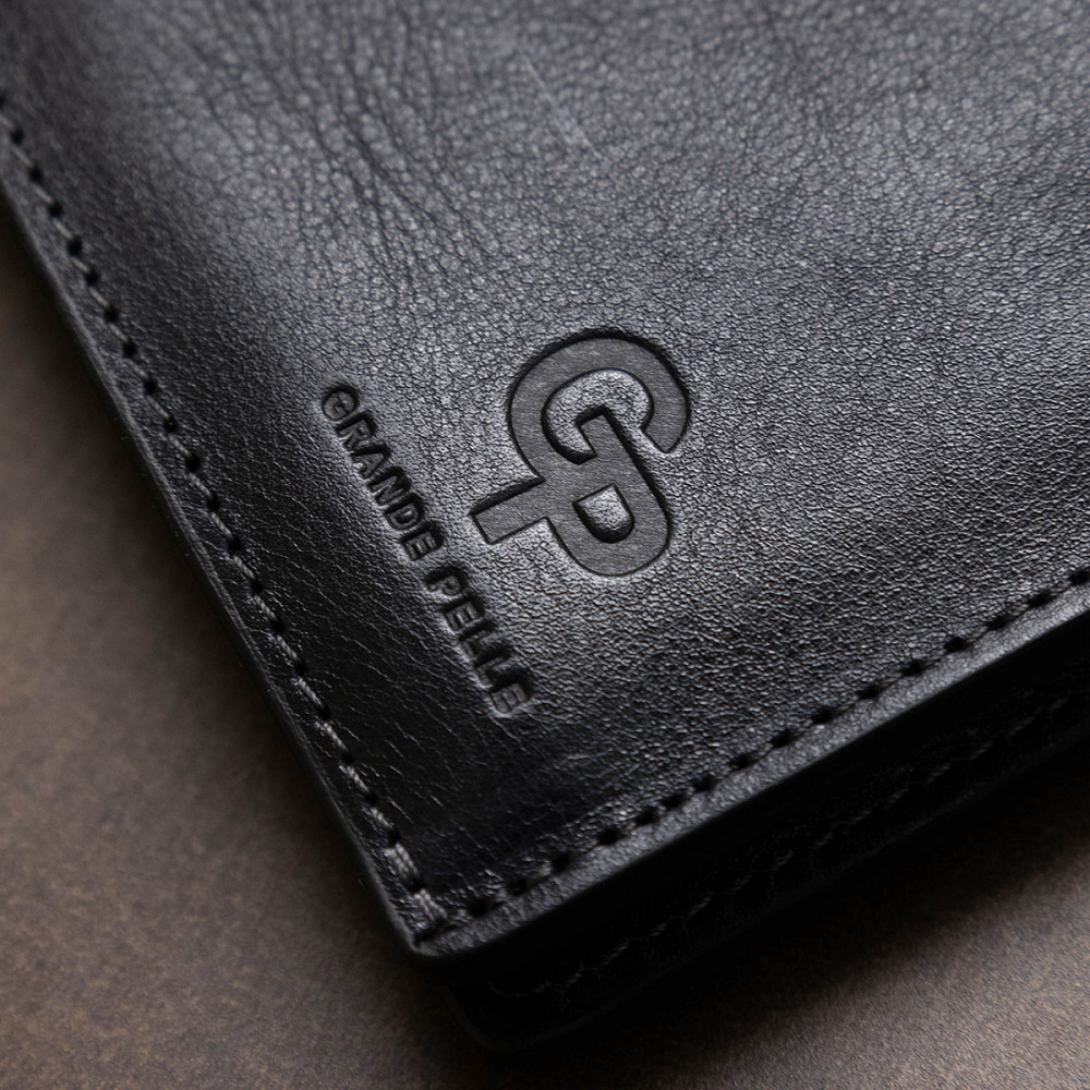 Вертикальне шкіряне портмоне унісекс GRANDE PELLE 11556 Синій Київ - фото 10