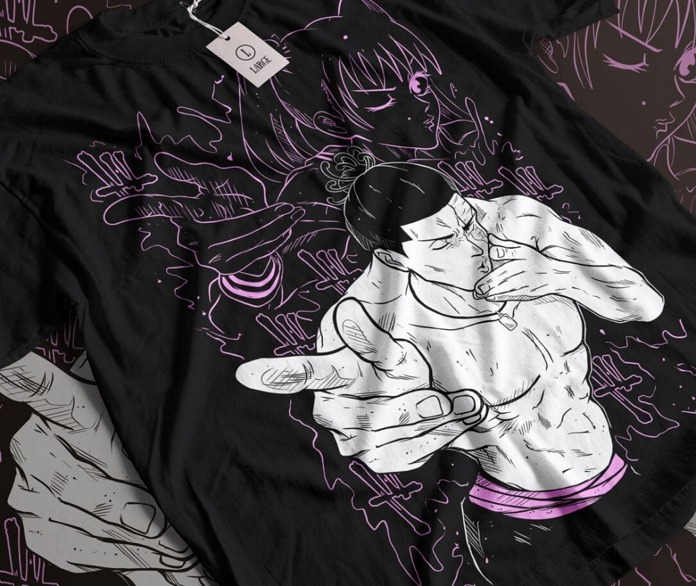 Футболка для хлопчика з аніме принтом Магічна битва оверсайз (зріст від 165 до 180) Чорний AnimeJ1164m Дніпро - фото 4