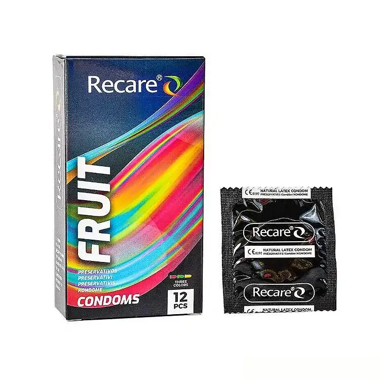 Презервативи Holographic Recare Color Fruit Flavour Condoms 12 шт, аромати: м'ята, банан, полуниця Львів - фото 1