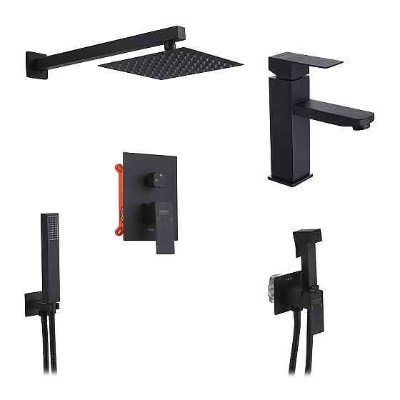 Набір 3 в 1 душова система Kroner Edelstahl Kubus-SCH082 + змішувач Edelstahl Kubus-SCH010 + змішувач Київ