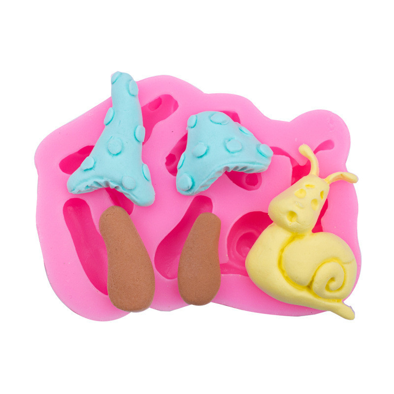 Молд силиконовый Улитка и грибы 85 на 52 мм розовый Киев - изображение 9