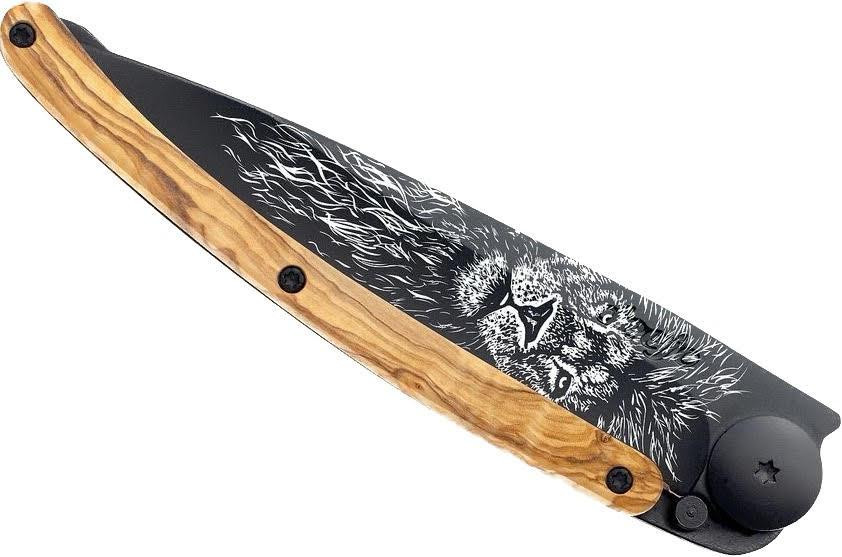 Универсальный Складной Нож с лазерной гравировкой Лев Deejo 