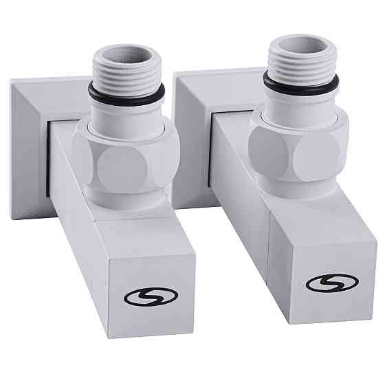Набор Кран полуоборотный угловой с американкой SOLOMON LUX 1/2″ CUBE WHITE 8888 (1уп) (000021914) Киев
