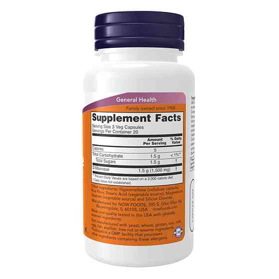 D-манноза Now Foods D-Mannose 500mg 240 vcaps Киев