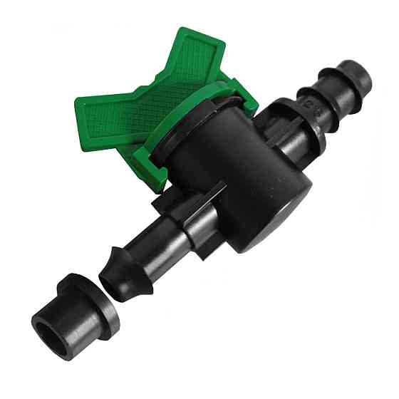 Старт-конектор з мінікраном, з прокладкою / штуцер для трубки 16мм Bradas (000028893) Київ