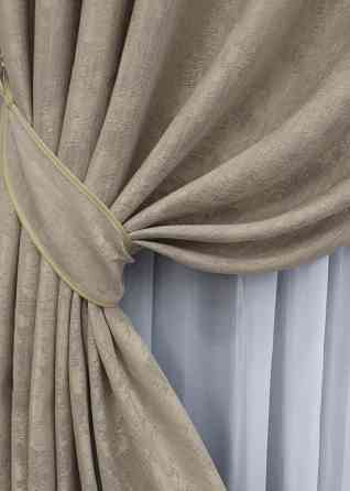 Комплект готовых штор VR-Textil Жаккард Sultan XO № 1683ш Капучино 150х270 см 2 шт (33-0560) Киев
