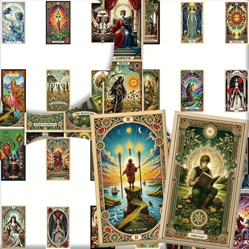 Набор наклеек Таро 48 шт – винтажные мистические наклейки для декора Киев - изображение 1