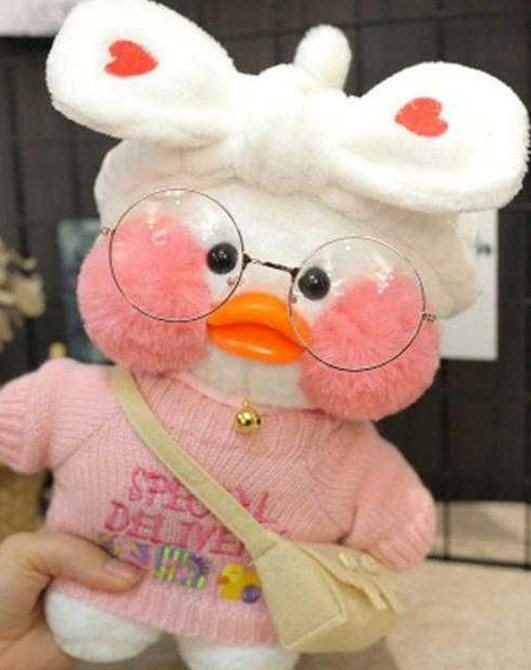 Жовта качка Лалафанфан-коченя в окулярах гойдалка Київ - фото 3