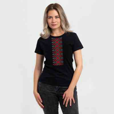Футболка Sol's Regent Women Вишиванка вертикально чорний L (01825309/313L) Винница