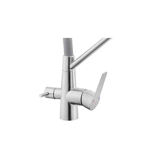 Змішувач для кухні з підключенням до фільтру Kroner KRP Edelstahl Klassisch - ESG03817GRA сірий/сатин Київ