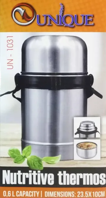 Термос Вакуумний 0.60 л харчовий З високоякісної нержавіючої сталі UNIQUE UN-1031 Одеса - фото 2