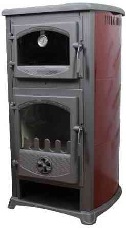 Піч-камін на дровах Bella Thalia Cucina червона з духовкою та варильною поверхнею 8 кВт до 60 м2 буржуйка Сербія Київ