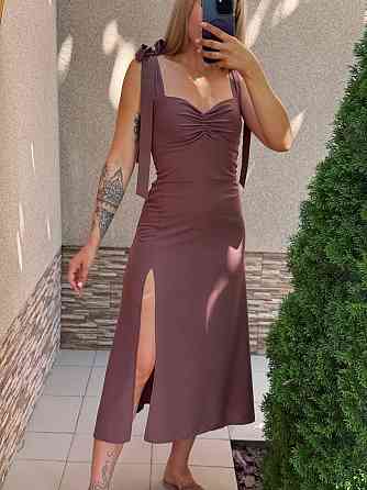 Женское стильное романтичное платье с разрезом Шоколад, 42/44 Одесса