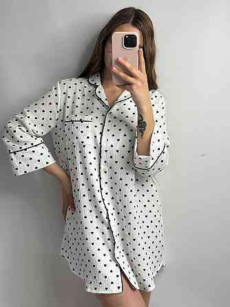 Жіноча муслінова нічна сорочка Чорні серця XL-2XL Харків