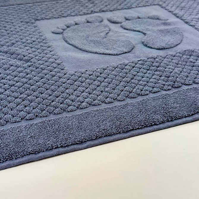 Махровий рушник жакардовий для ніг GM Textile 50х70см 600г/м2 (Денім) Суми - фото 3