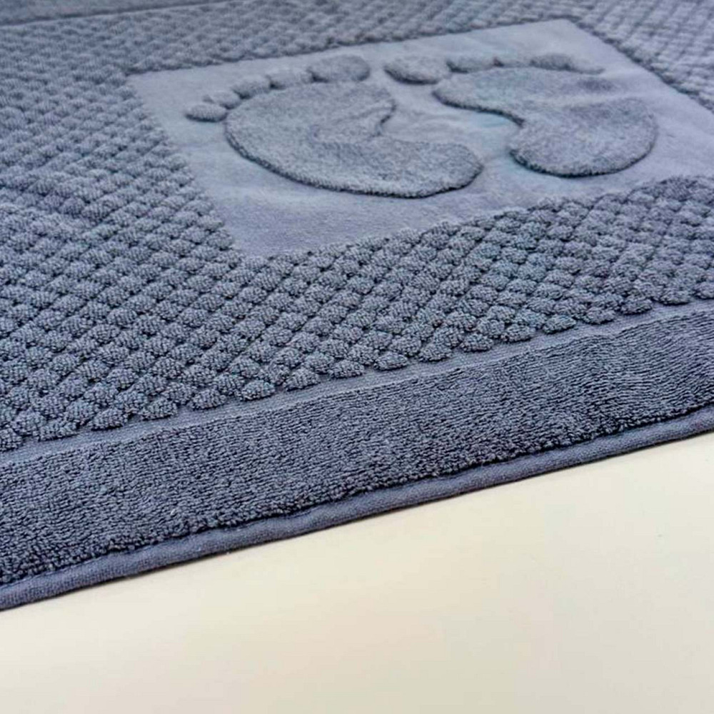 Махровий рушник жакардовий для ніг GM Textile 50х70см 600г/м2 (Денім) Суми - фото 3