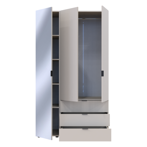 Комплект шкафов для одежды Doros Гелар (2 шт.) 116,5х49,5х203,4 см Зеркало/Кашемир (DRS-011258) Львов