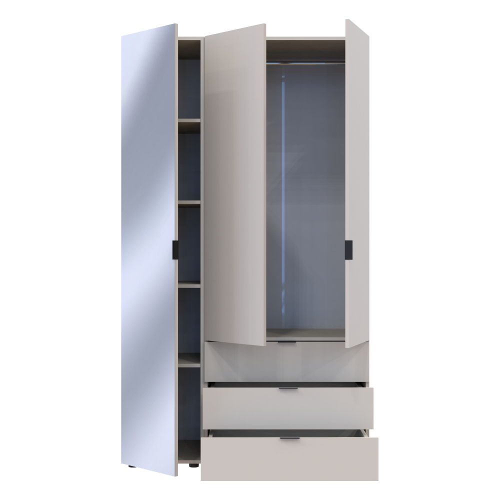 Комплект шаф для одягу Doros Гелар (2 шт.) 116,5х49,5х203,4 см Дзеркало/Кашемір (DRS-011258) Львів - фото 4