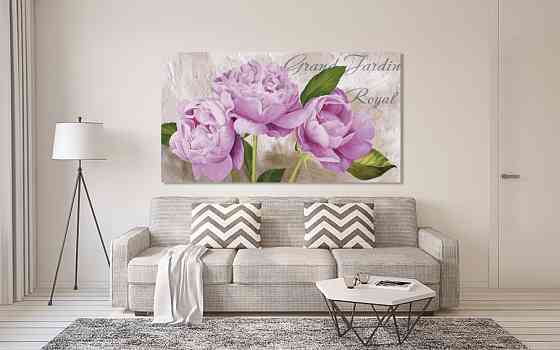 Картина полотно у вітальню / спальню Півонії      MLP_400 ( 60х30см ) 80х160см Київ