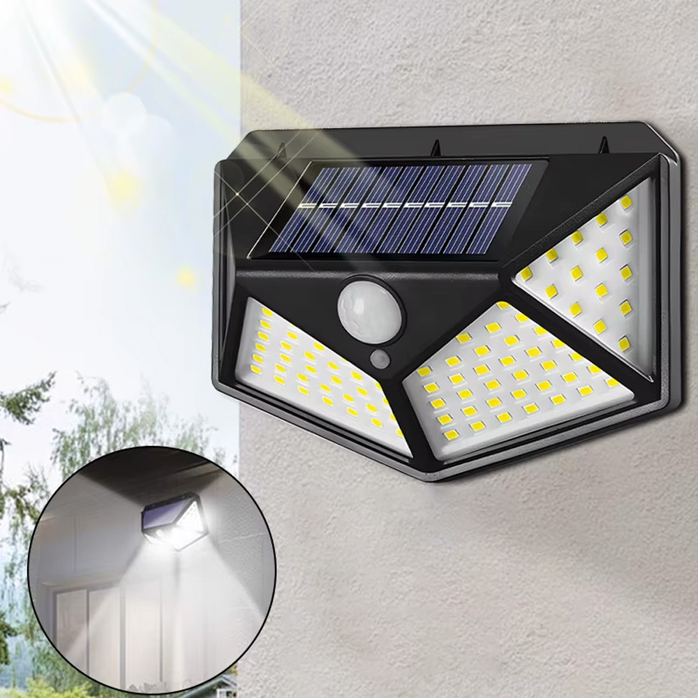 Вуличний ліхтар на сонячній батареї 100LED, BK-100 / Зовнішній LED світильник / Настінний світлодіодний ліхтар Київ - фото 5