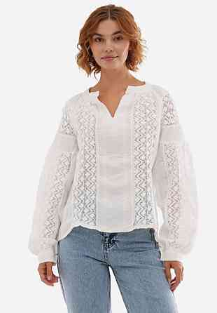 Женская белая современная вышиванка 80% хлопок, 20% полиэстер. Одесса