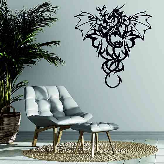 Декоративное настенное Панно «Дракон» Декор на стену 90*85 см, Черный Киев