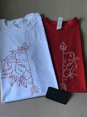 Парные футболки для парня и девушки ЛЕВ и ЛЬВИЦА серый, указан в таблице, XL Черновцы