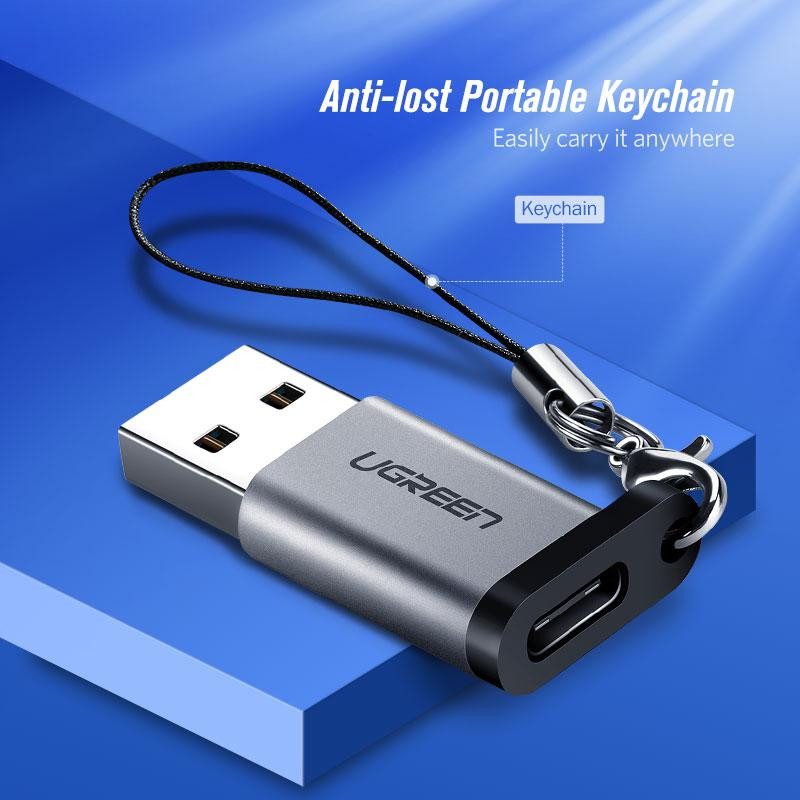 Перехідник-адаптер USB 3.0 до Type-C Ugreen US276 (Темно-сірий) Миколаїв - фото 7