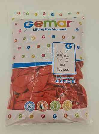 Надувні кулі пастель червоний 10" (25 см) Gemar 100 шт (1 пач.) Харків