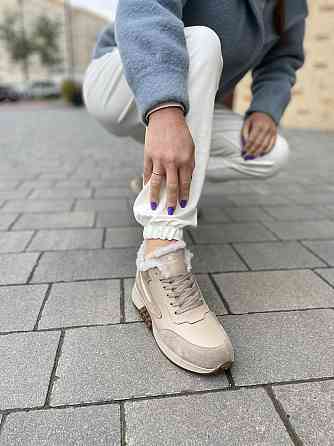 Ditas Кроссовки женские DITAS капучино натуральная кожа+замша зимние 38р.39р.41р. (5291) Коломия