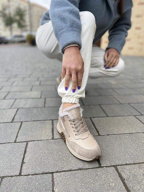 Ditas Кроссовки женские DITAS капучино натуральная кожа+замша зимние 38р.39р.41р. (5291) Коломия - фото 2