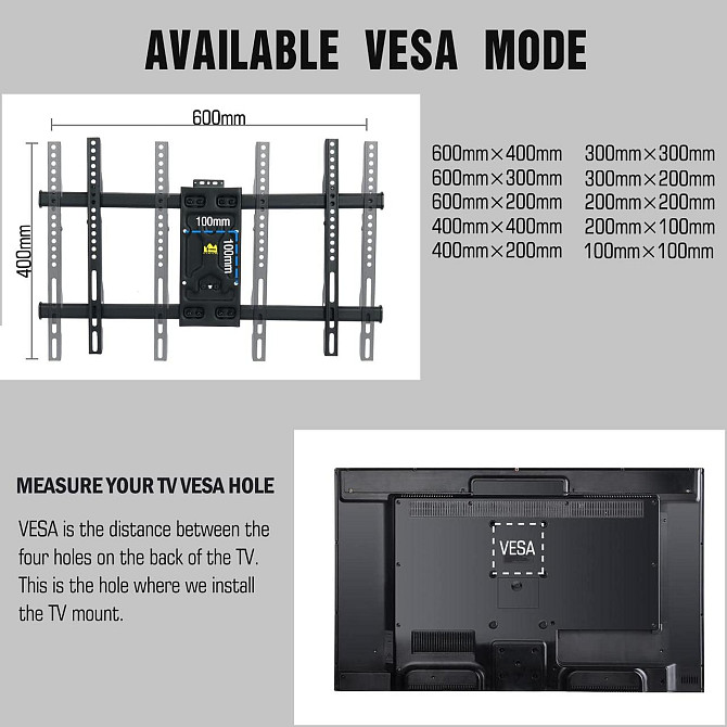 Кронштейн FORGING MOUNT для телевизора 32”-75”, поворотный, выдвижной 84 см, VESA 600x400 мм, до 45  Киев - изображение 8