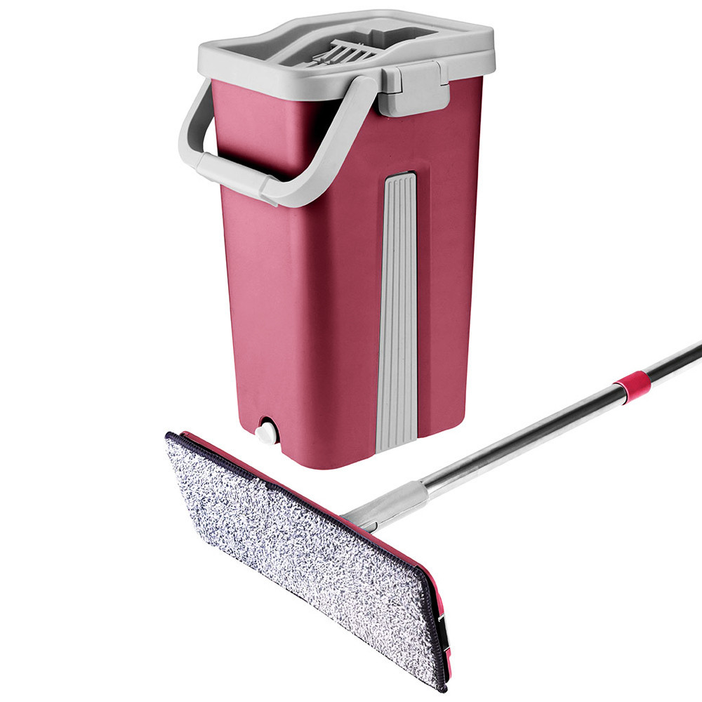 Швабра с ведром 11л и автоматическим отжимом + 2 насадками Cleaning Mop, Бордовая / Швабра лентяйка и ведро / Швабра для мытья Киев - изображение 4