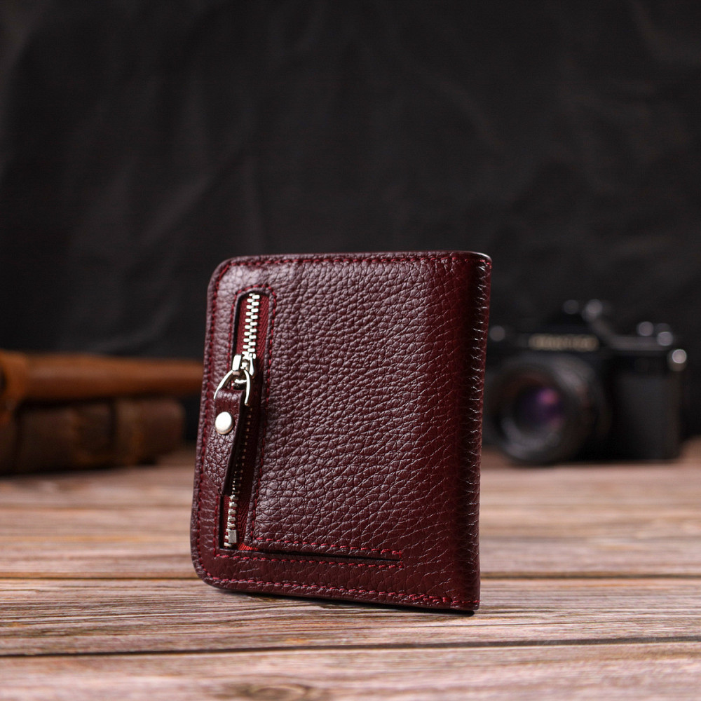 Ідеальний жіночий гаманець невеликого розміру з натуральної шкіри CANPELLINI 21802 Бордовий Київ - фото 2