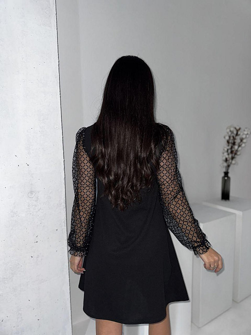 Жіноче романтичне вечірнє плаття, креп дайвінг, сітка флок із блискітками 50/52 Одеса - фото 2