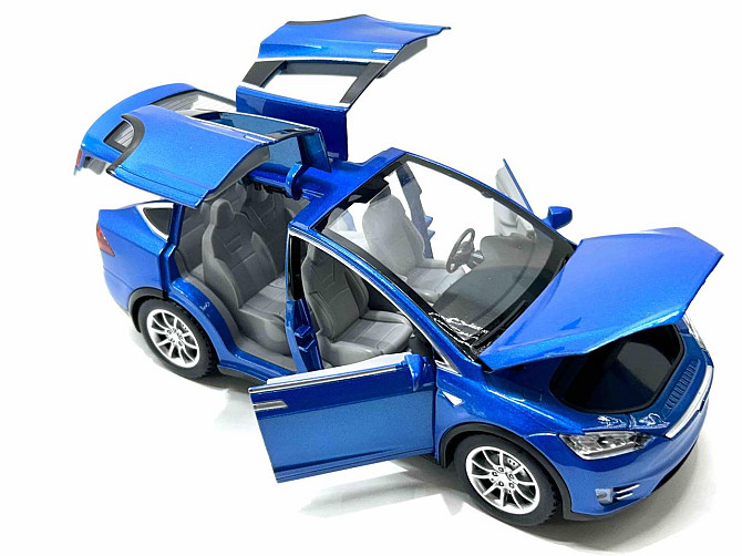 Машина Автосвіт Tesla Model X інерційна відчиняються двері капот багажник 20см Синя (AP-1722) Чернігів - фото 7