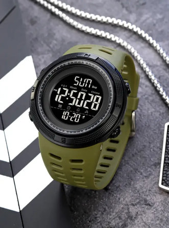 Спортивний наручний годинник Skmei 2070 (Зелений з чорним циферблатом) Київ