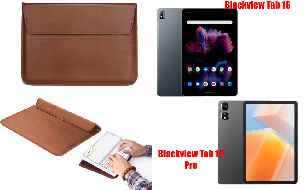 Чохол-конверт VitoCase для Blackview Tab 16, Tab 16 Pro, з функцією підставки для планшета Коричневий Київ - фото 1