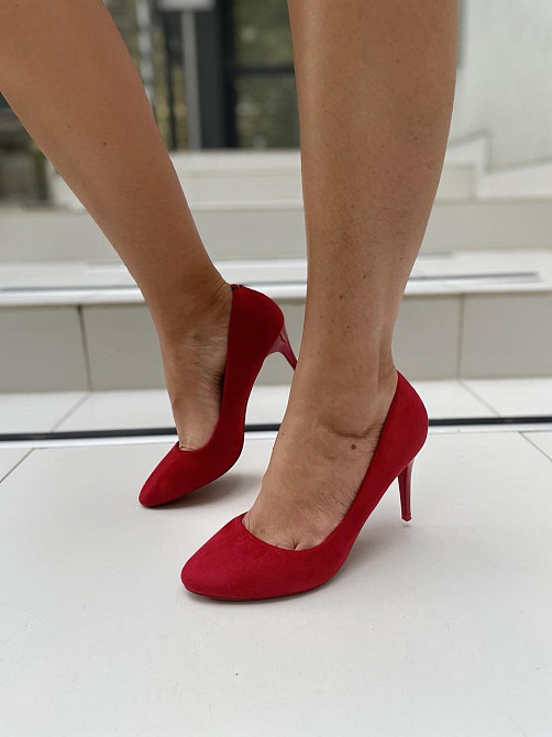 Comer Туфлі жіночі COMER червоні еко-замша висота каблука 8.5см (AH-8 1961) Коломия - фото 8